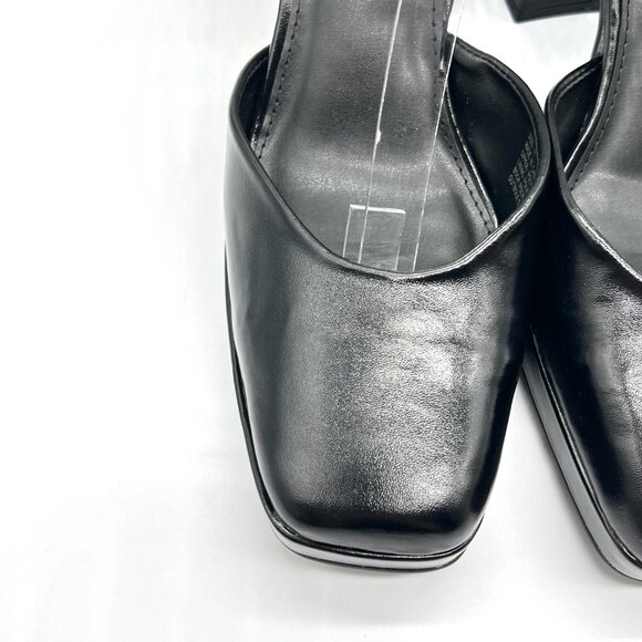Faryl By Farylrobin Womens Size 11 Black‎ Vegan Leather Block Heels Pumps Shoes - Picture 4 of 15